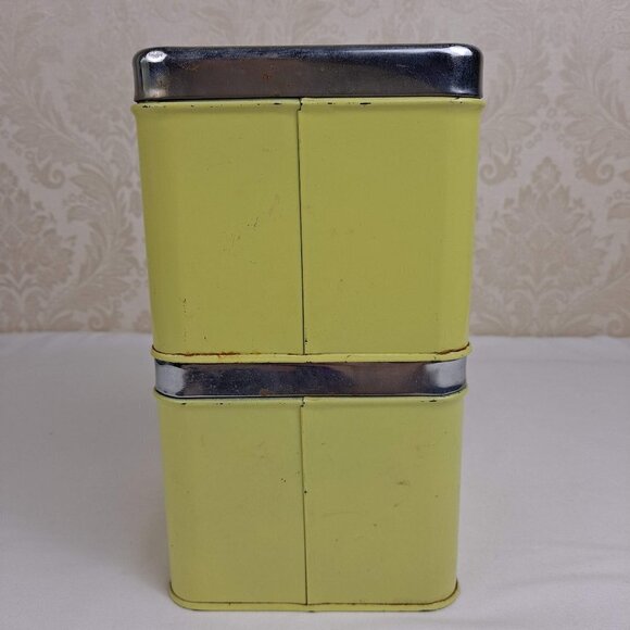 1960's Coffee & Tea Canisters Yellow Tin Chrome Garner Ware Made In The USA Vtg - Picture 4 of 13